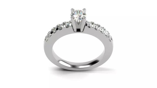 Riviera Pave Diamond Engagement Ring