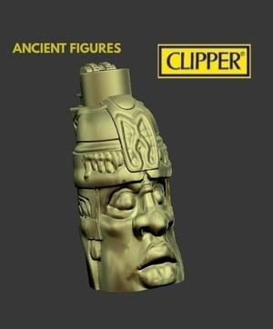 OLMECA CLIPPER LIGHTER CASE - ANCIENT SERIES FIGURE