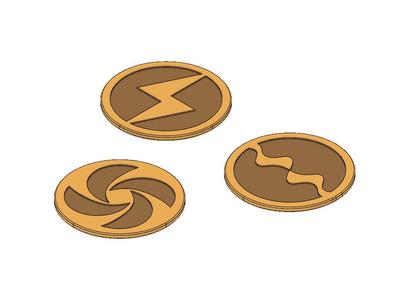 Bombos, Ether, and Quake Medallions and Coasters (LTTP)
