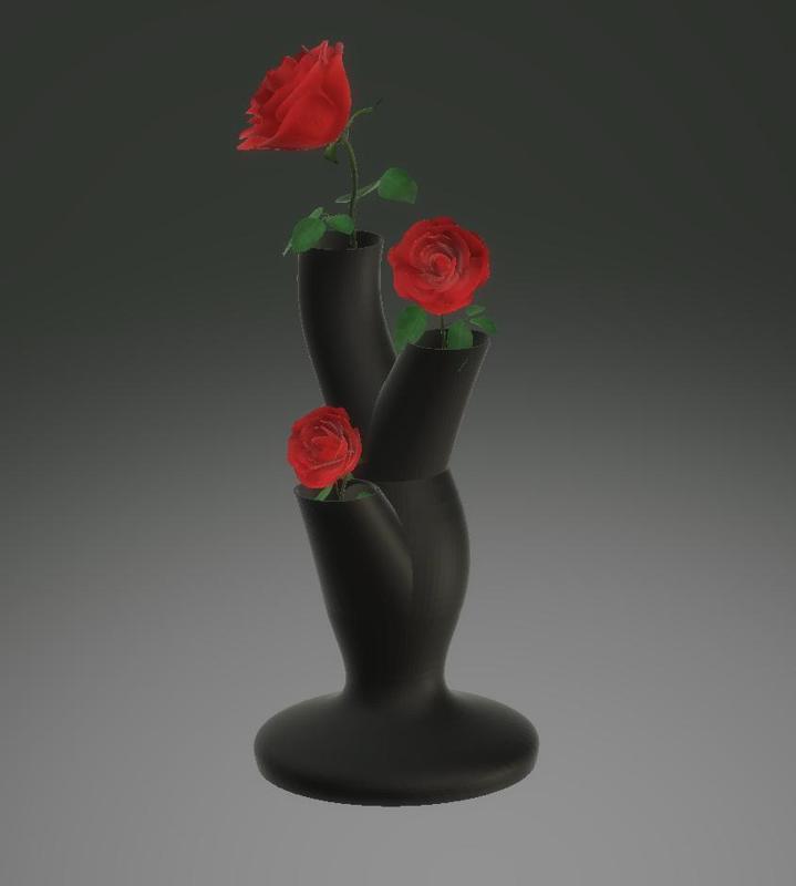 flower vase with 3 enterences // STL File