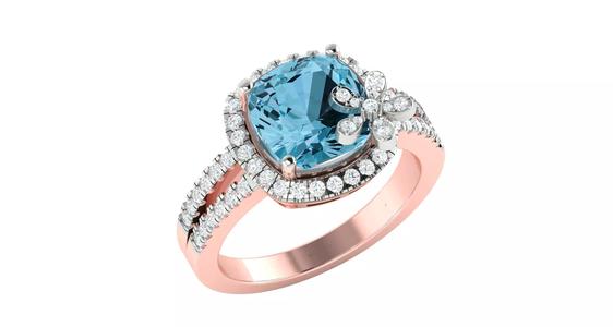 Rose gold -Diamond Ring- 3DM AND STL File  - DC LR-0830