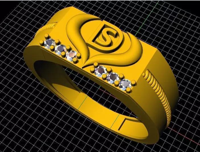 S and D letter ring 3dm file