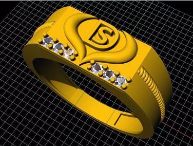 S and D letter ring 3dm file