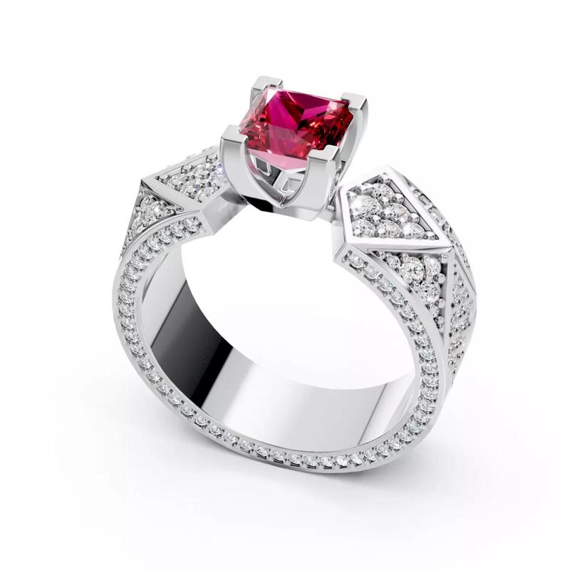 Ruby Edged Diamond Ring