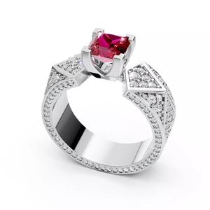 Ruby Edged Diamond Ring