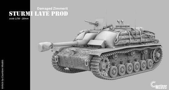 Sturmi late-1944 with damaged zimmerit