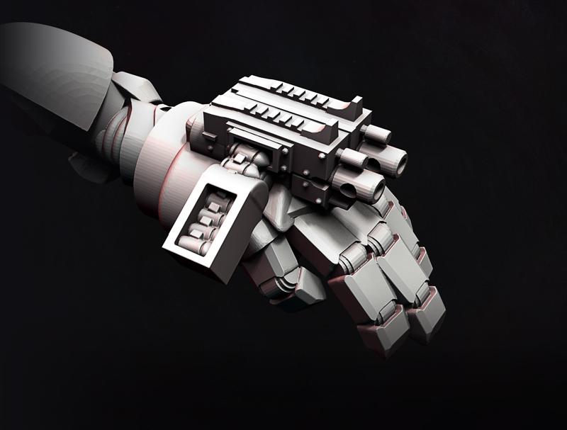 Marine Power Fist with bolter and extended magazine