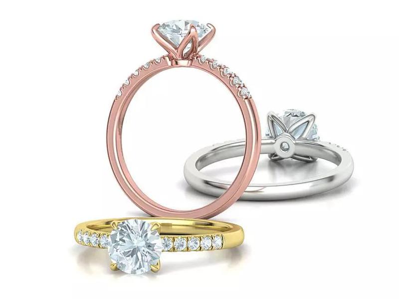 Elegant  Diamond Solitaire Ring 1ct Round Stone Claw Setting