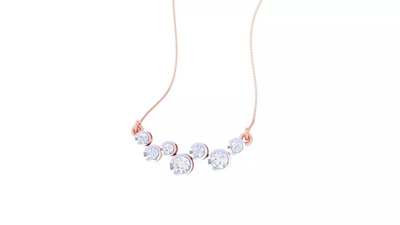 Bezel Solitaire Diamond Necklace renders 3dm stl details