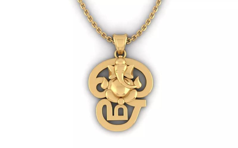 OM With God Ganesh Pendant