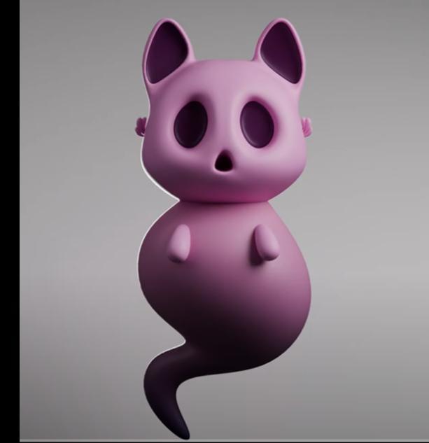Ghost Cat Figurine – Spooky Halloween Decoration | 3D Print Model
