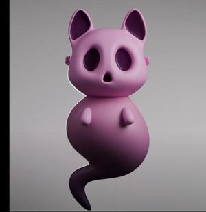 Ghost Cat Figurine – Spooky Halloween Decoration | 3D Print Model