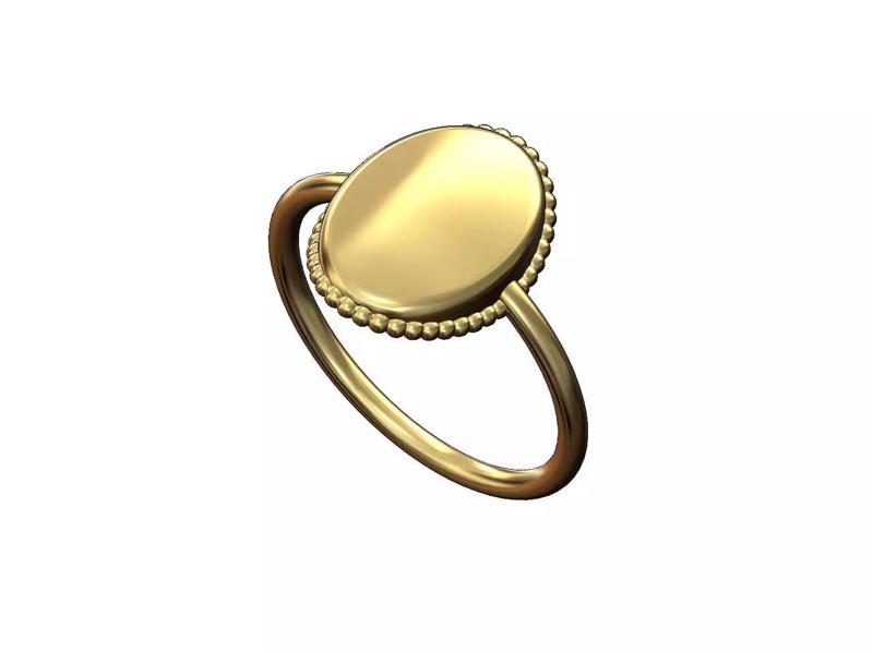 Beaded oval dome fashion ring US size 5to9