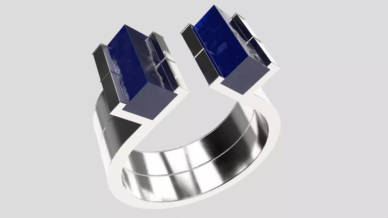 Blue lapis silver ring
