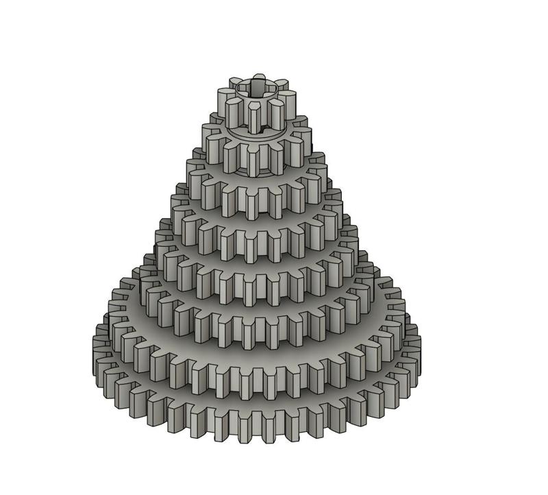 Technic custom Gear Pack half stud wide 8 - 40 tooth