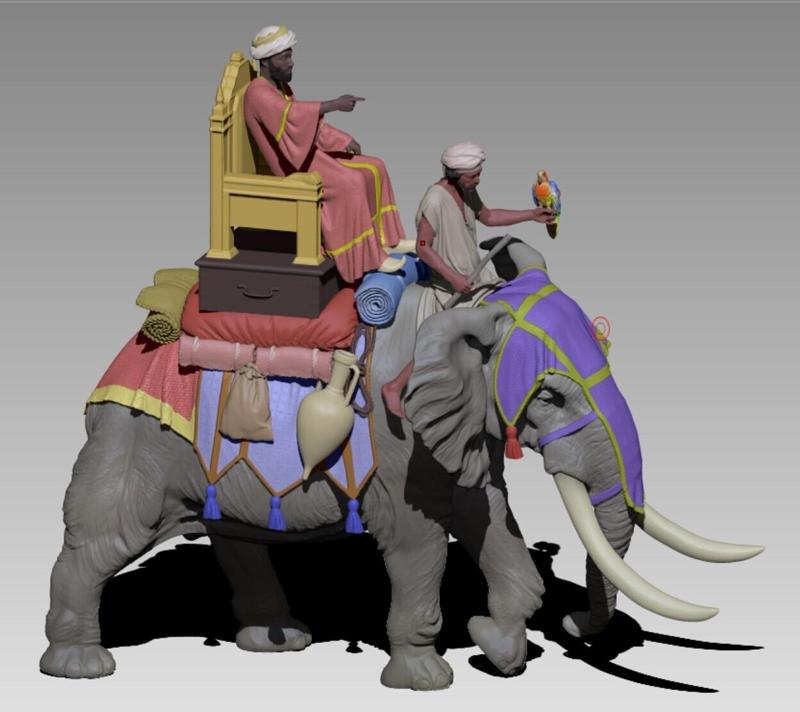 Wise King - Baltazar on elephant (6 pieces)