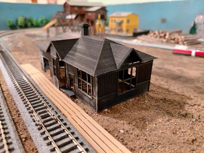 N scale 1800s train station