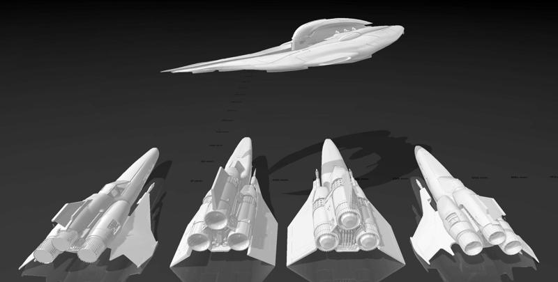 Battlestar galactica viper and cyclon