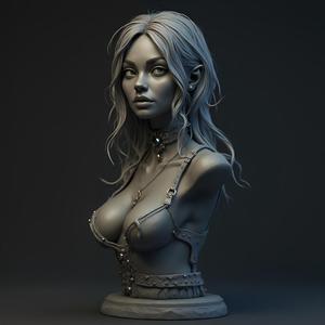 Elven Sorceress Bust - 28-32mm Scale