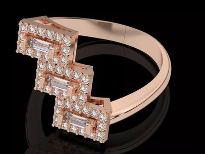 baguette engagement ring silver gold print