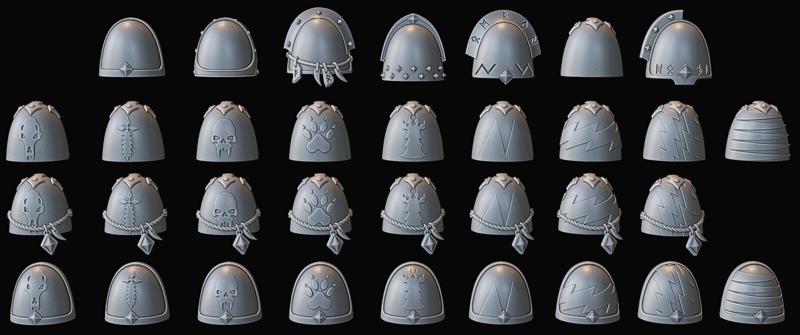 Viking Warrior Shoulder Pads Set02 marking Re-Upload