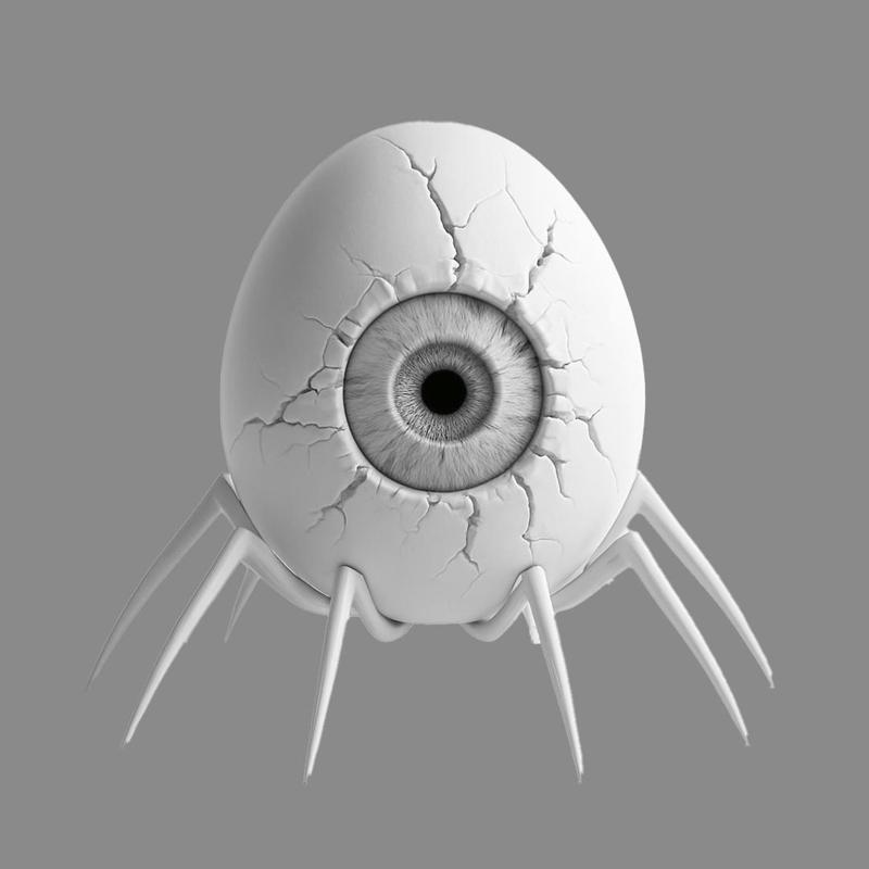 Eyeborg Hatchling – Cracked Eye Spider Egg Creature (3D Printable Model)