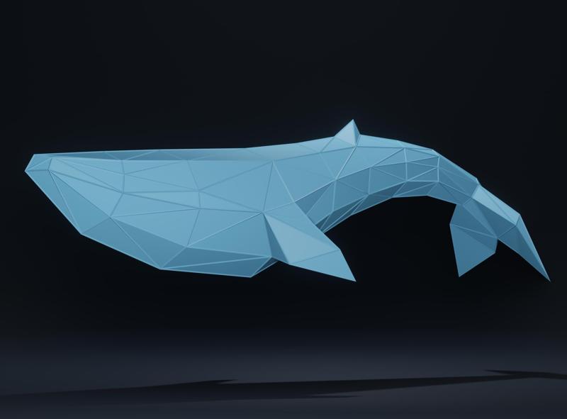 GREY WHALE LOW POLY Кит лоу поли