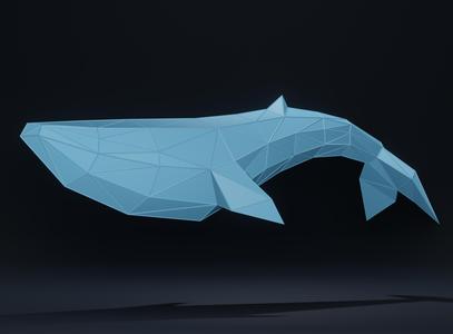 GREY WHALE LOW POLY Кит лоу поли