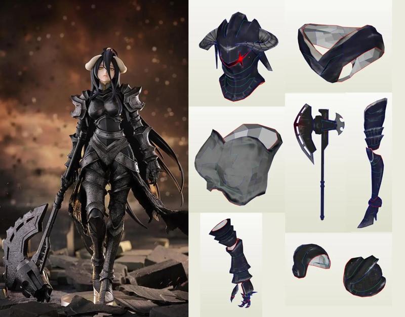 Albedo - Overlord - Cosplay Armor/Accessory - EVA Foam Template - PDO + PDF Pepakura Pattern