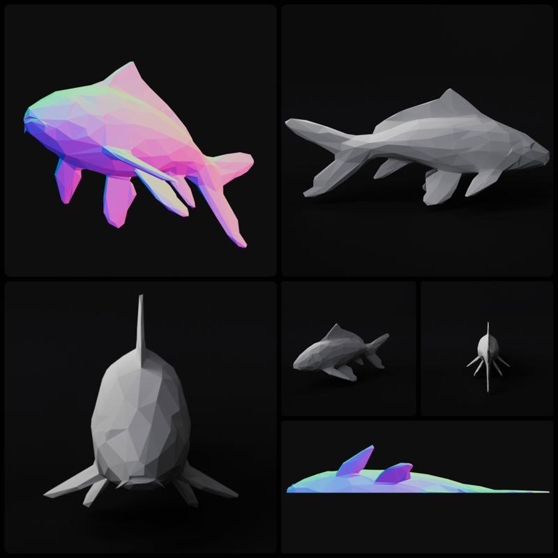 low poly fish