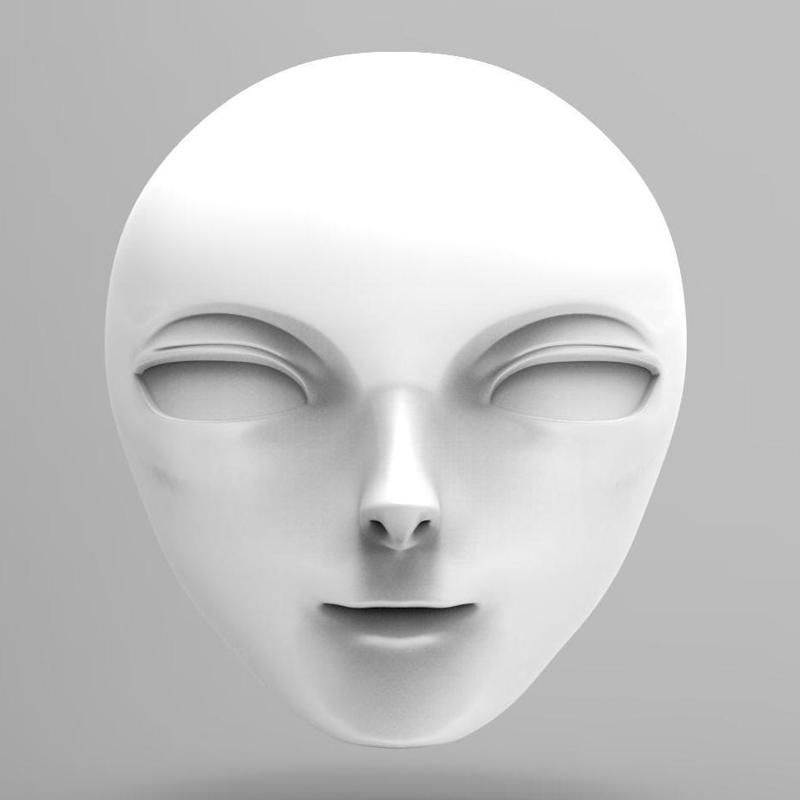 3D Model of Anime girl's head for 3D print 110mm