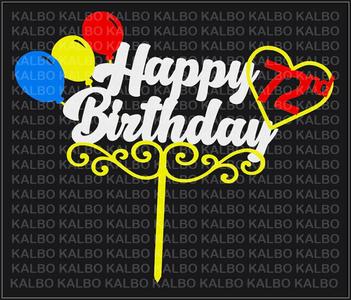 Happy 72nd Birthday Cake Topper