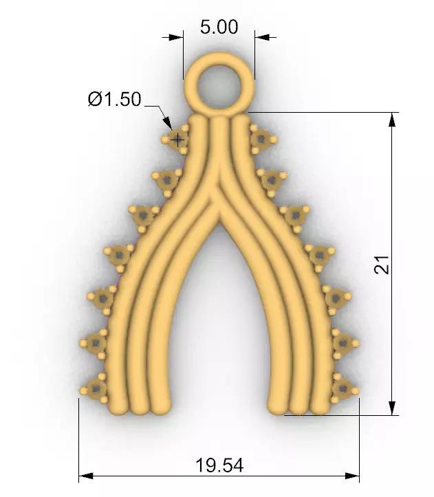 Wish bone pendant dije hueso de los deseos