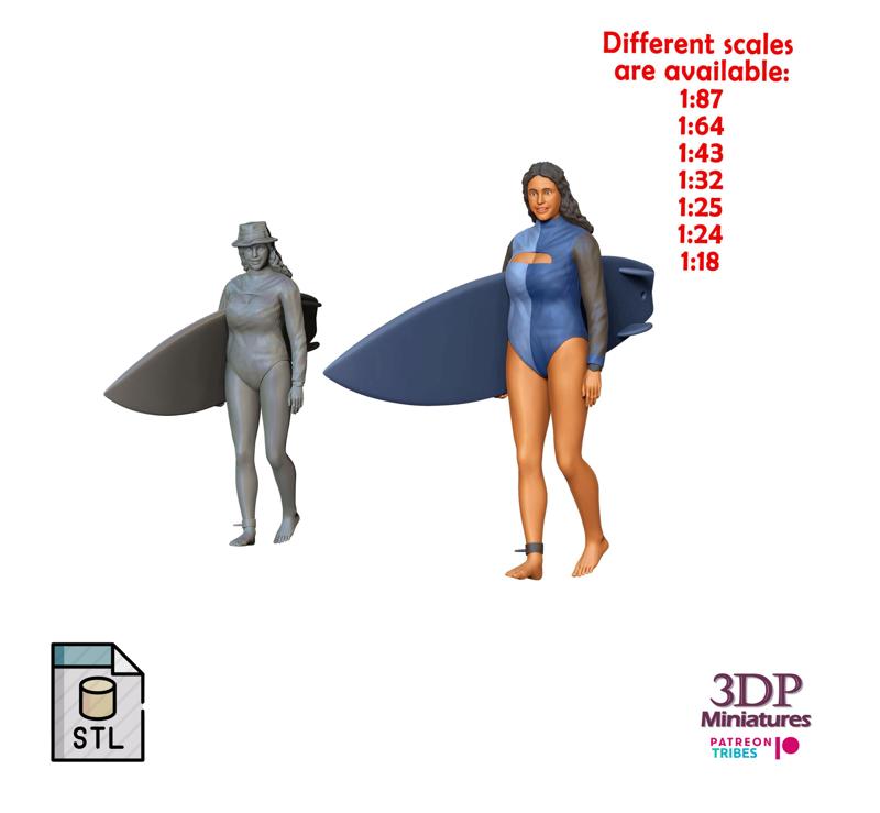 N4 SURFER WITH SURFBOARD