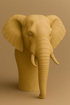 Elephant Head – 3D Printed Sculpture