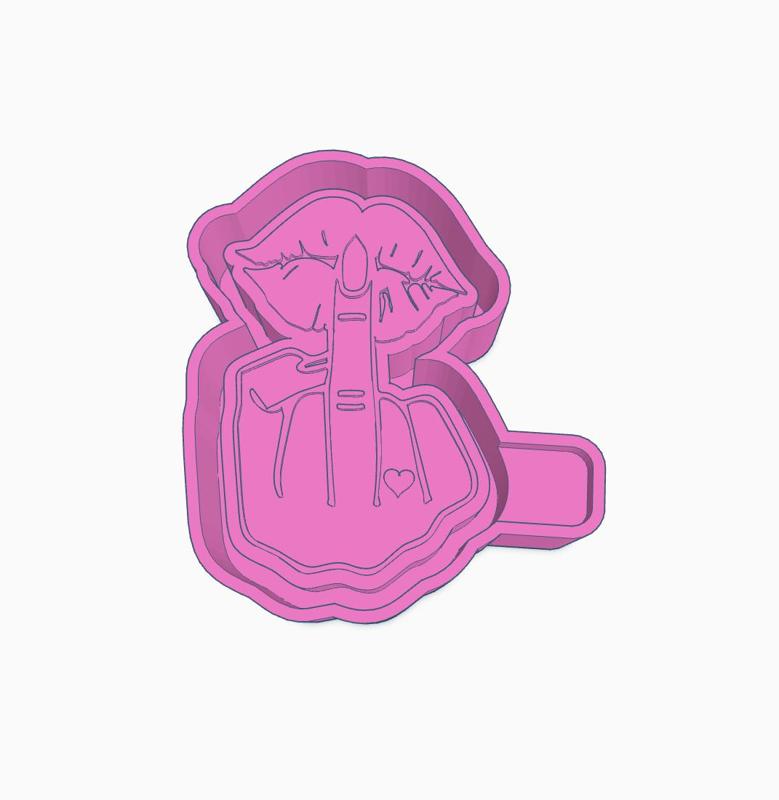 Middle Finger Kiss Mold Housing STL