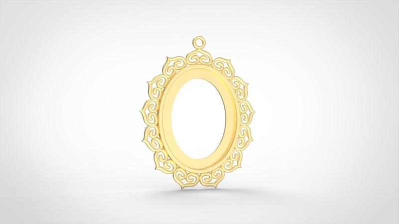 Small hollow filigree oval border