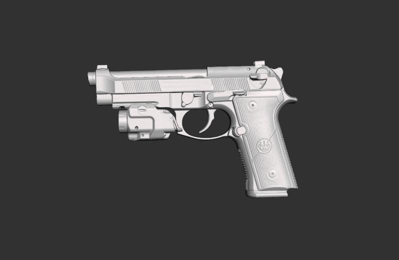 Beretta M9A4 Streamlight TLR8 AG Real Size 3d Scan Gun Mold