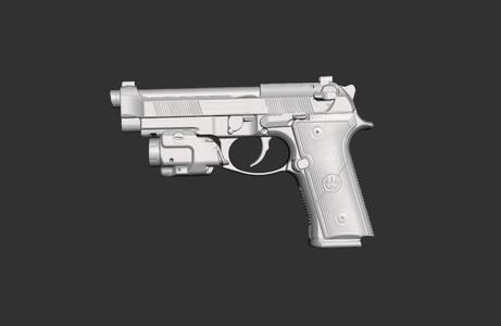 Beretta M9A4 Streamlight TLR8 AG Real Size 3d Scan Gun Mold
