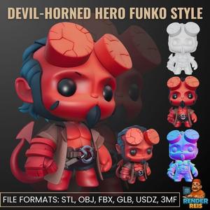 Devil-Horned Hero Funko Style 3D Model