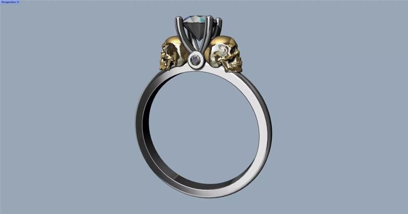 Skull Ring - Anillo Solitario Calaveras