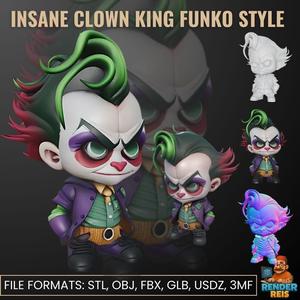 Insane Clown King Funko Style 3D Model