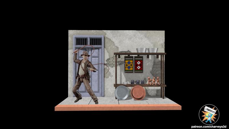 Indiana Jones Cairo Market Diorama for 3.75 and 6  inch figures