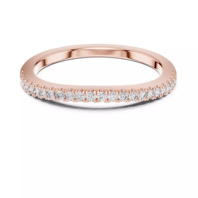 Soft Curved Round Cut Pave Diamond Wedding Band 3DM STL Video