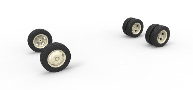 Wheel Set of Vintage truck Scale 1:25