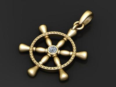 Nautical Ship Wheel Pendant