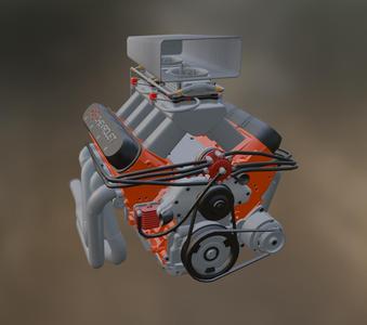 Chevrolet 350 Twin Carby Engine 3d Build