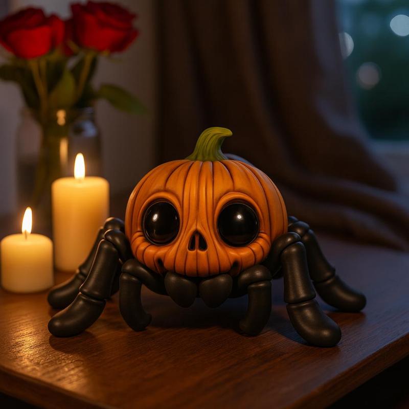 Cute Pumpkin Spider Halloween Figurine | 3D Print Model | Spooky Decor Toy  cute spider 3d model