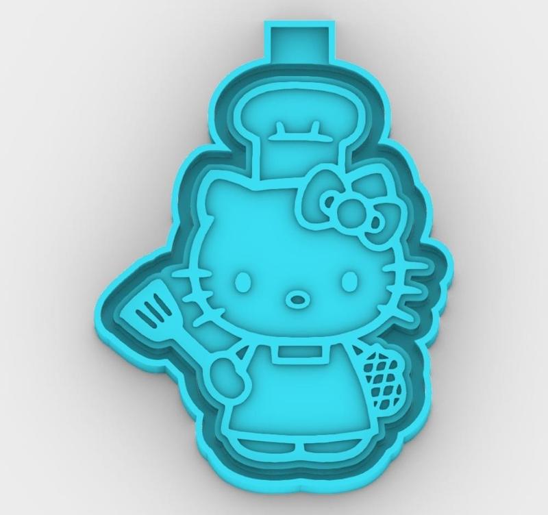 Hello Kitty chef - freshie mold - STL for silicone mold