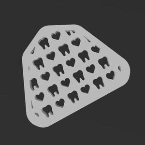 BASE FOR 3D PRINTED DENTAL MODELS - TEETH AND HEART PATTERN